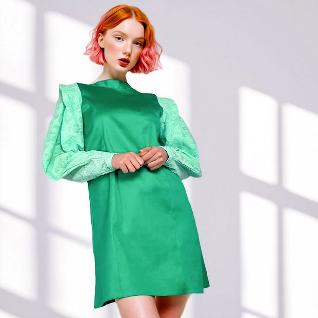 Emerald Origami dress