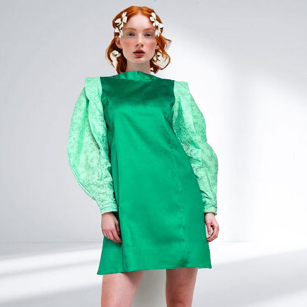 Emerald Origami dress