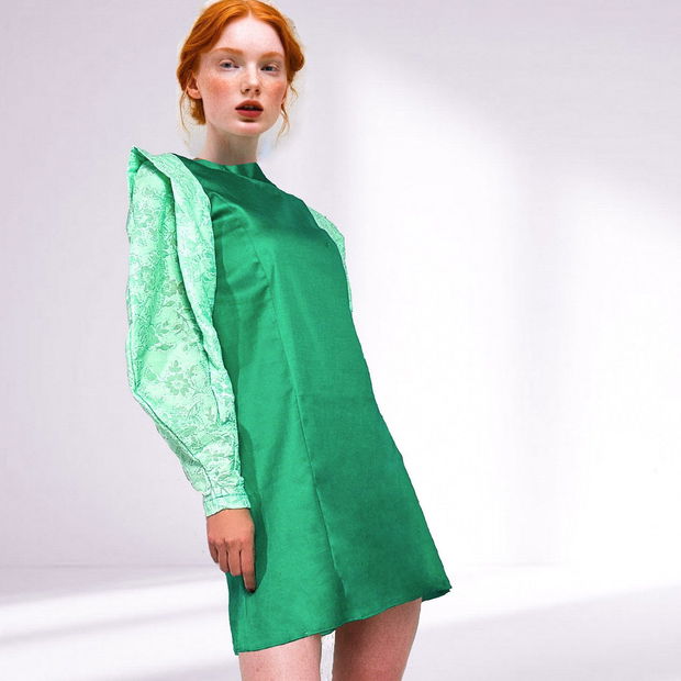 Emerald Origami dress