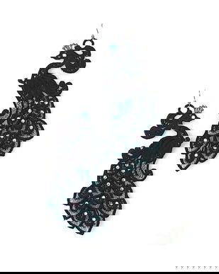 Cercei model pauni accesorizati cu cristale