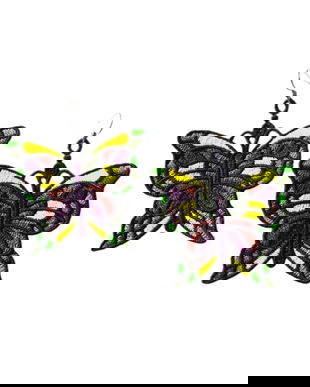 Cercei Fluture Stanied Glass