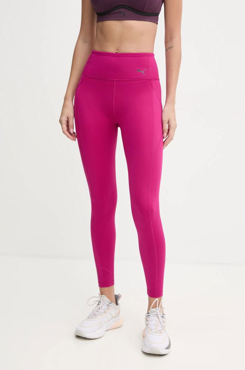 Puma leggins de antrenament Favorite Forever culoarea violet, neted, 520267