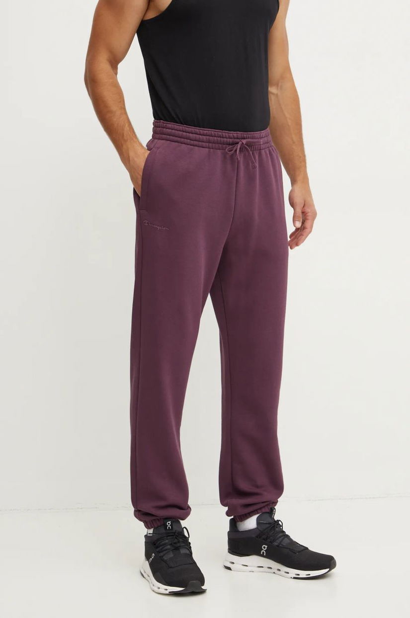 Champion pantaloni de trening culoarea violet, neted, 220424