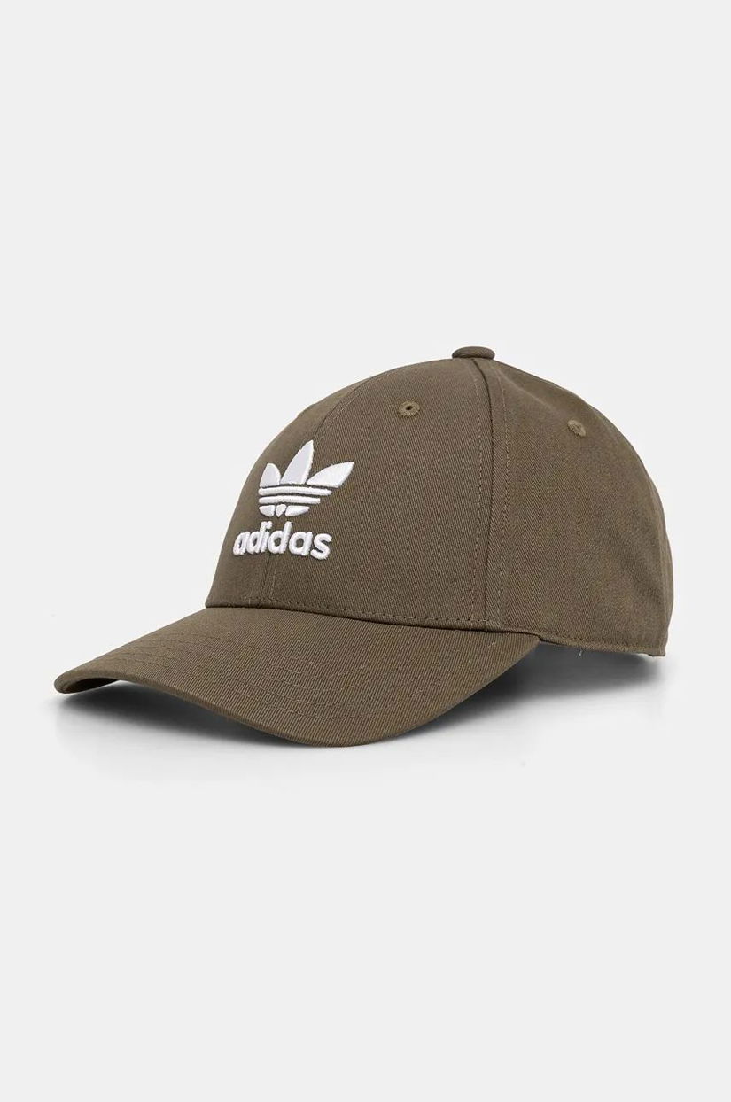 adidas Originals șapcă de baseball din bumbac culoarea verde, cu imprimeu, IX7571