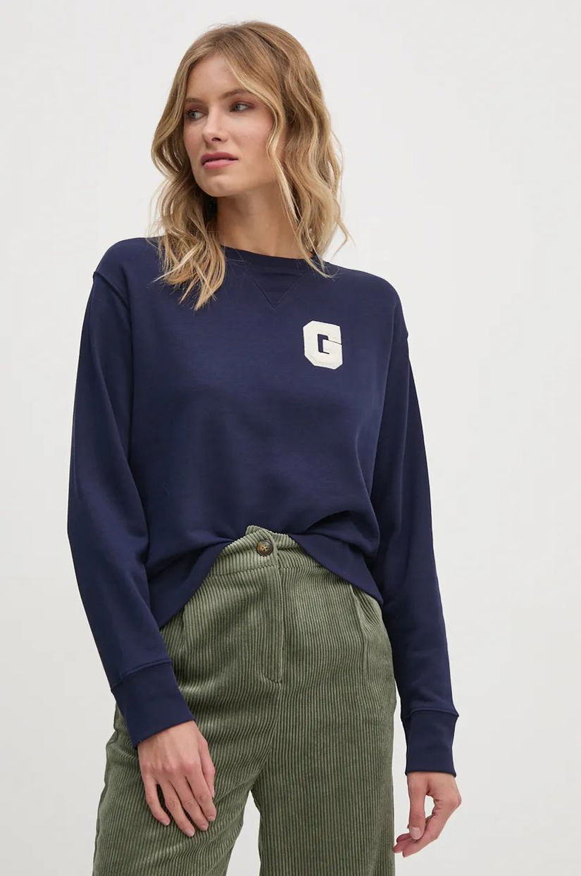 Gant bluza femei, culoarea albastru marin, cu imprimeu, 4201242