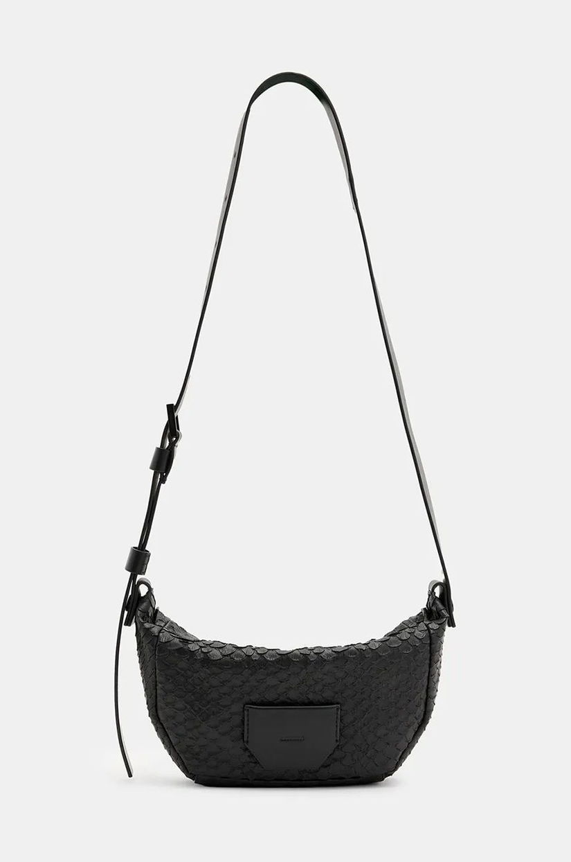 AllSaints poseta de piele MADEA SNAKE culoarea negru, W384XB