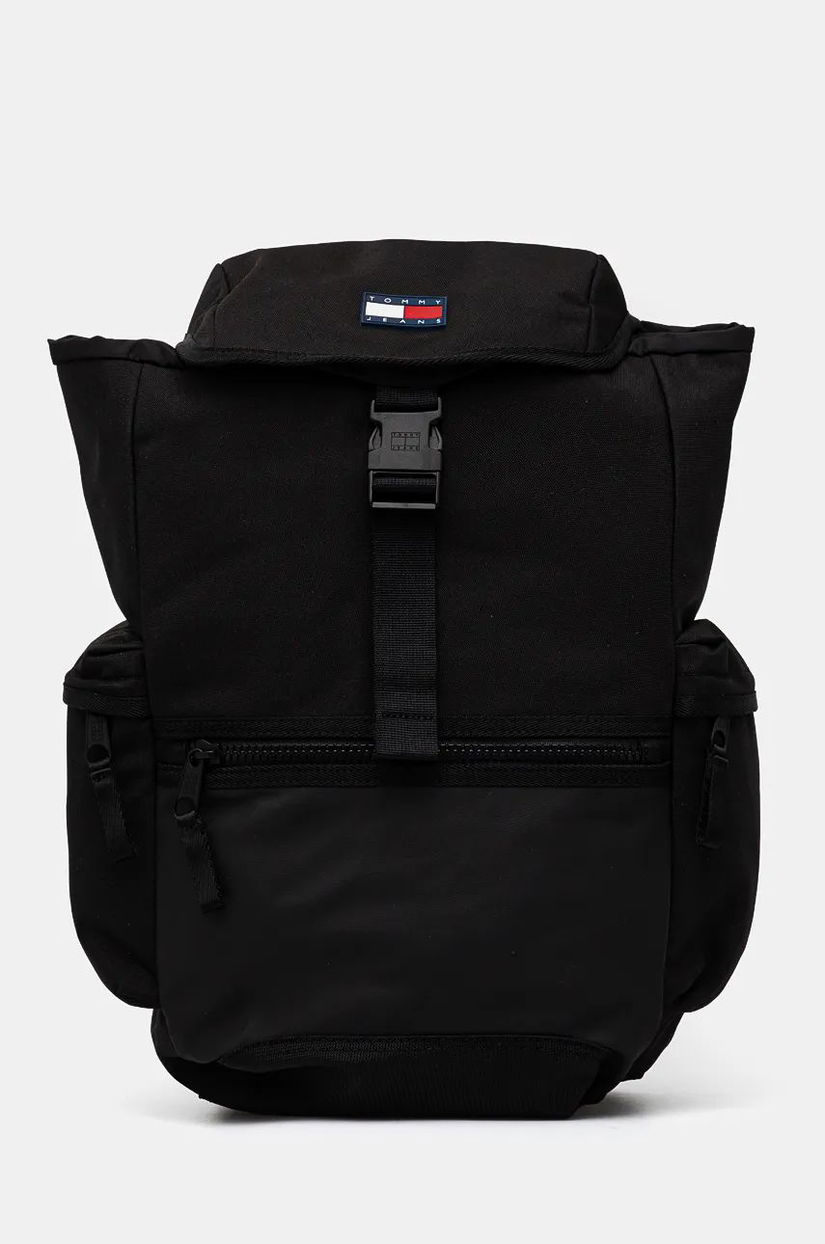 Tommy Jeans rucsac barbati, culoarea negru, mare, neted, AM0AM12610