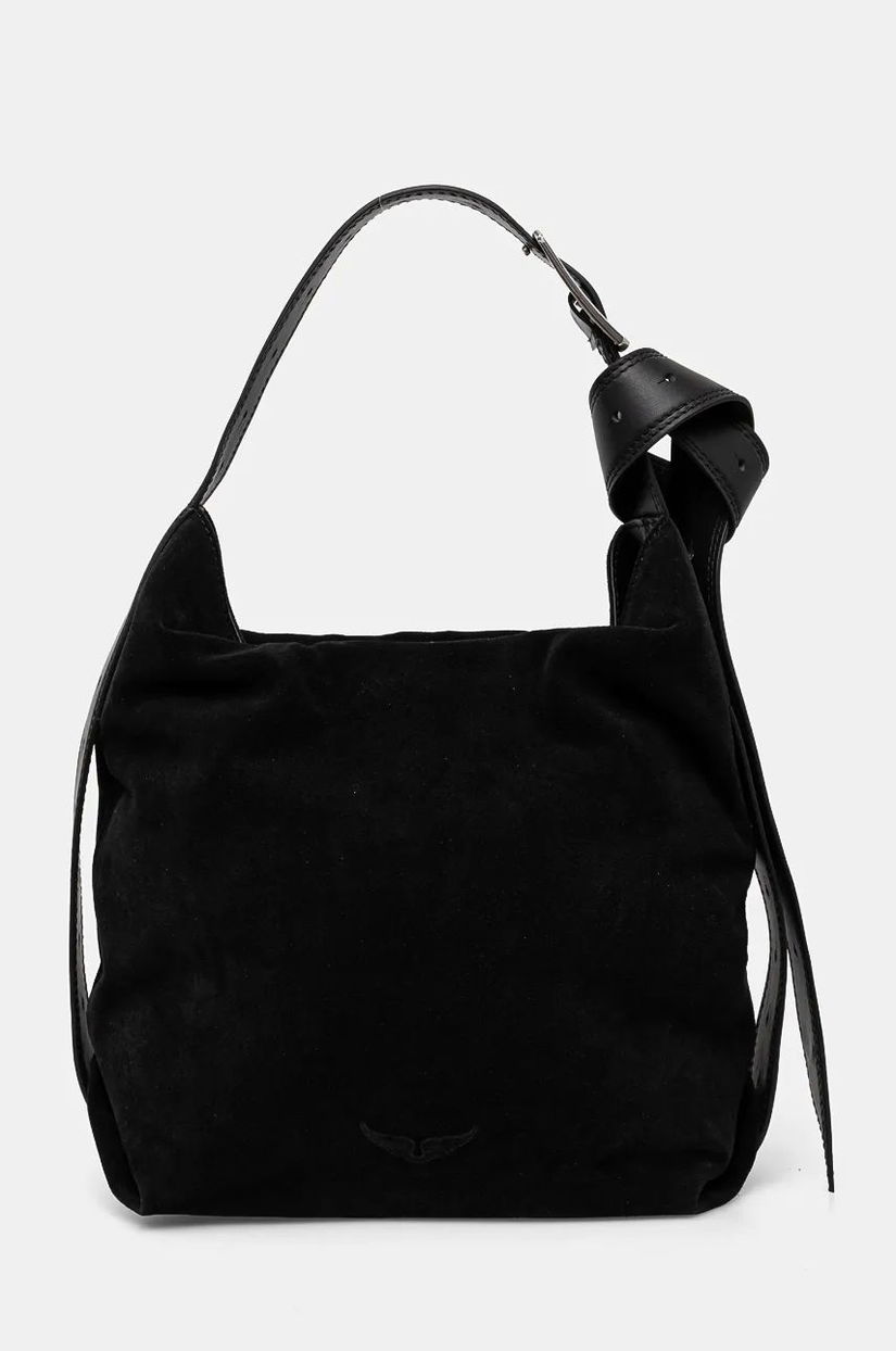 ZADIG&VOLTAIRE geanta de mana din piele intoarsa culoarea negru, LWBA02572