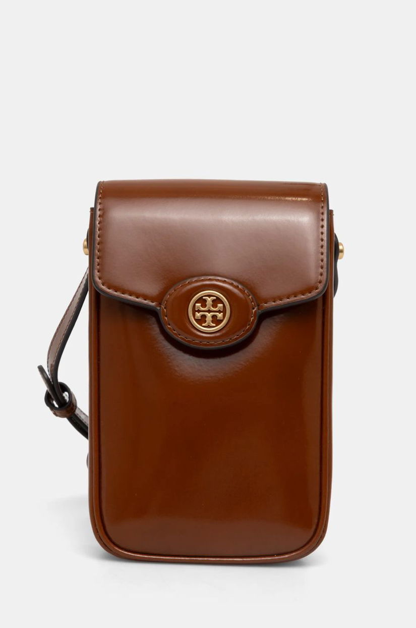 Tory Burch poseta de piele Robinson culoarea maro, 156747.223