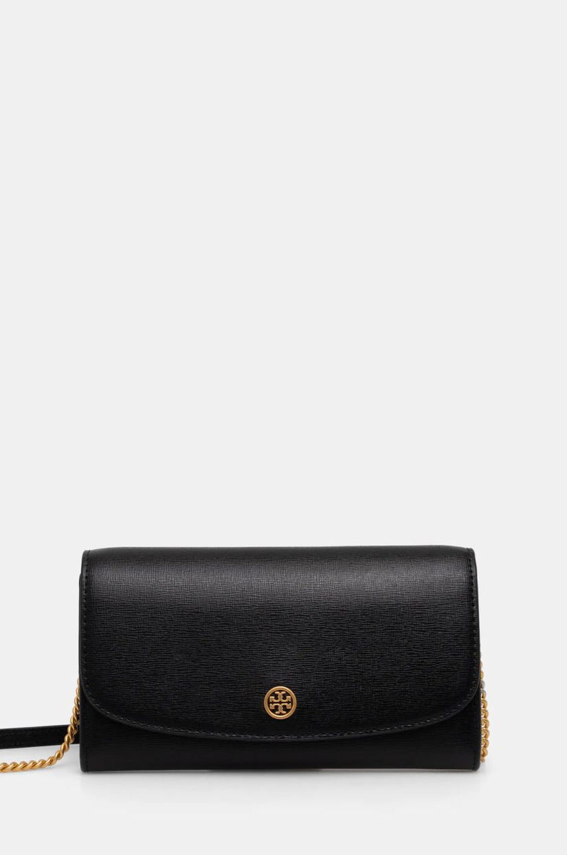 Tory Burch portofel de piele Robinson femei, culoarea negru, 137152.001