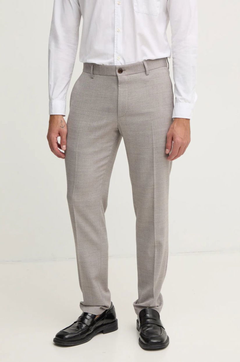 Joop! pantaloni din lana culoarea gri, cu fason chinos, 30043726