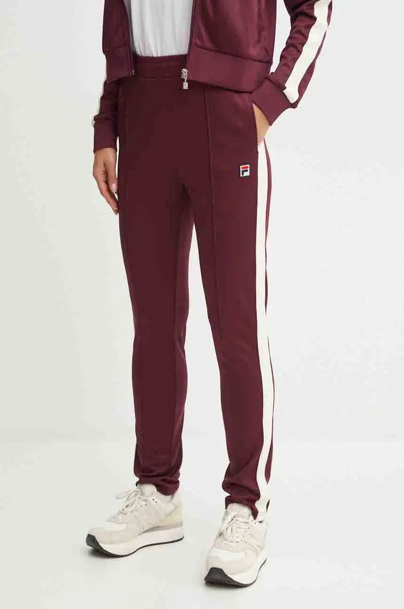 Fila pantaloni de trening Lamoni culoarea bordo, modelator, FAW0889