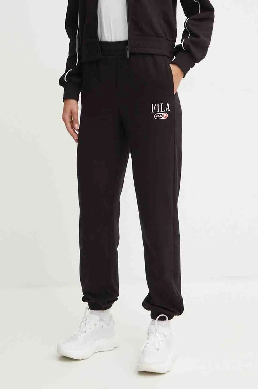 Fila pantaloni de trening Lewisville culoarea negru, neted, FAW0911