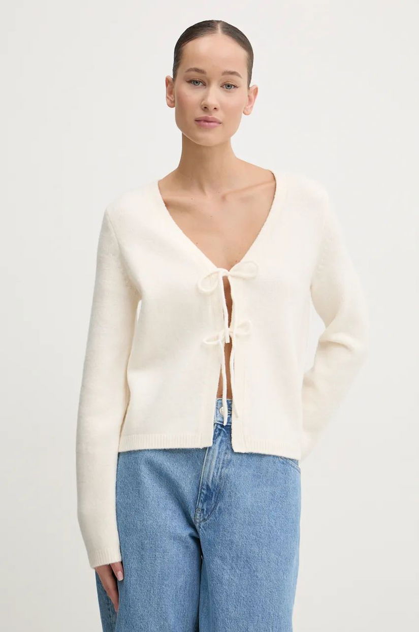 Abercrombie & Fitch cardigan din amestec de lana culoarea bej, KI150-4256