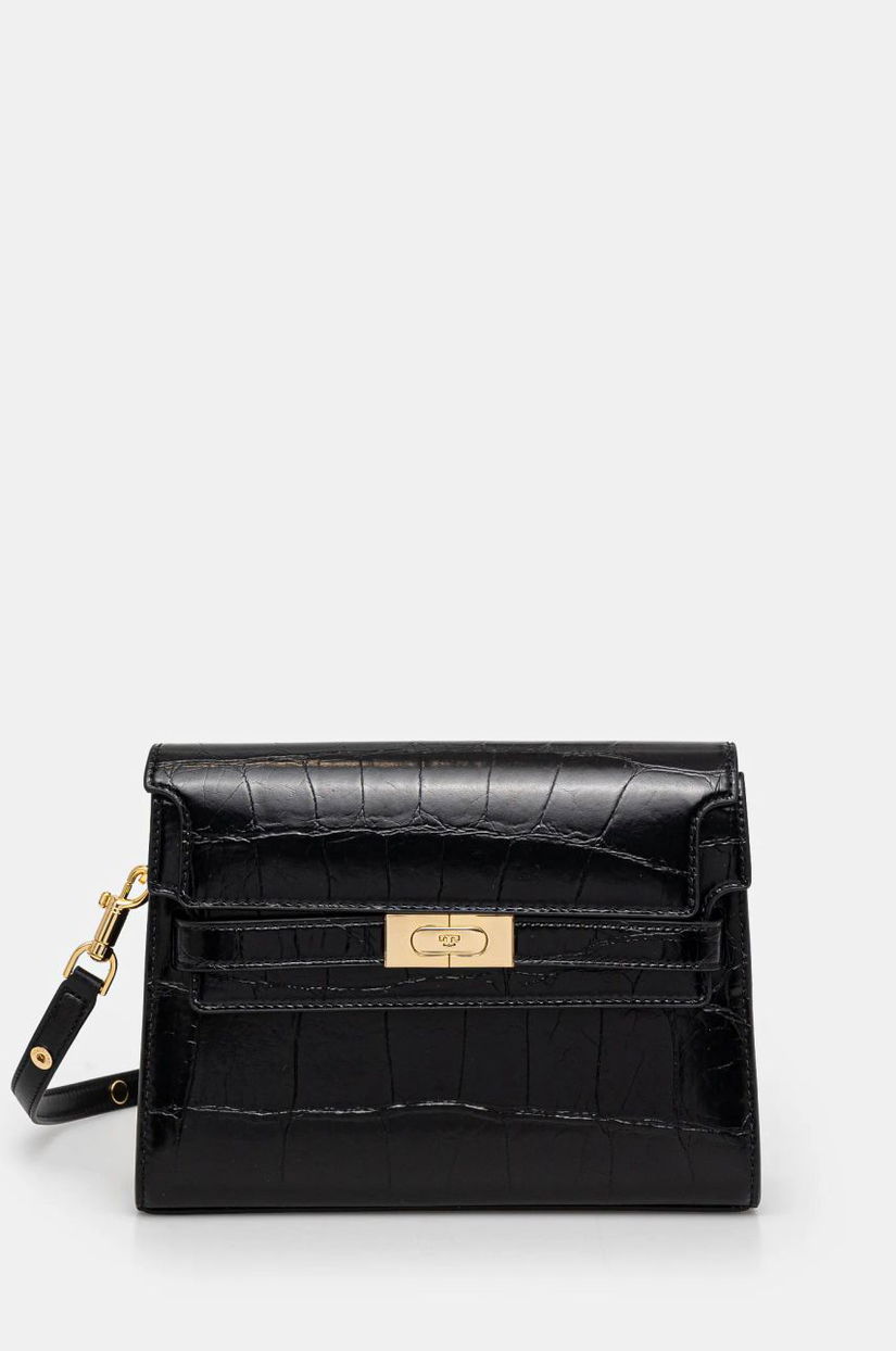 Tory Burch poseta de piele Lee Radziwill culoarea negru, 162247.001