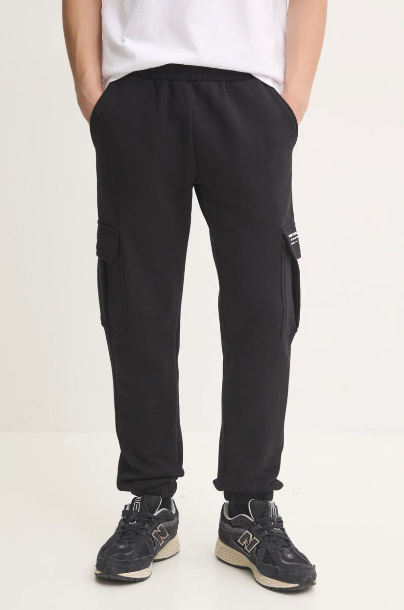 Superdry pantaloni de trening culoarea negru, cu imprimeu, M7011145A-02A