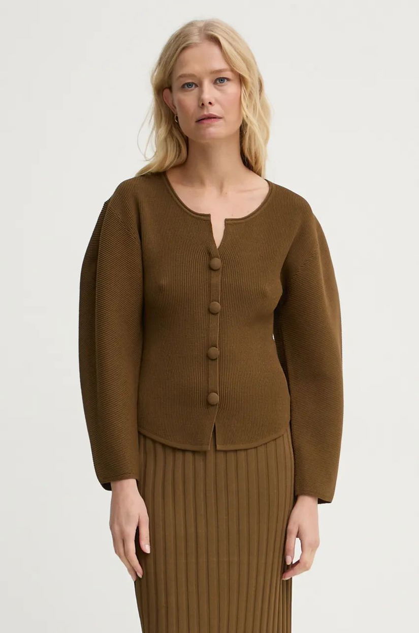 By Malene Birger cardigan FRANCINAS femei, culoarea verde, Q72575003