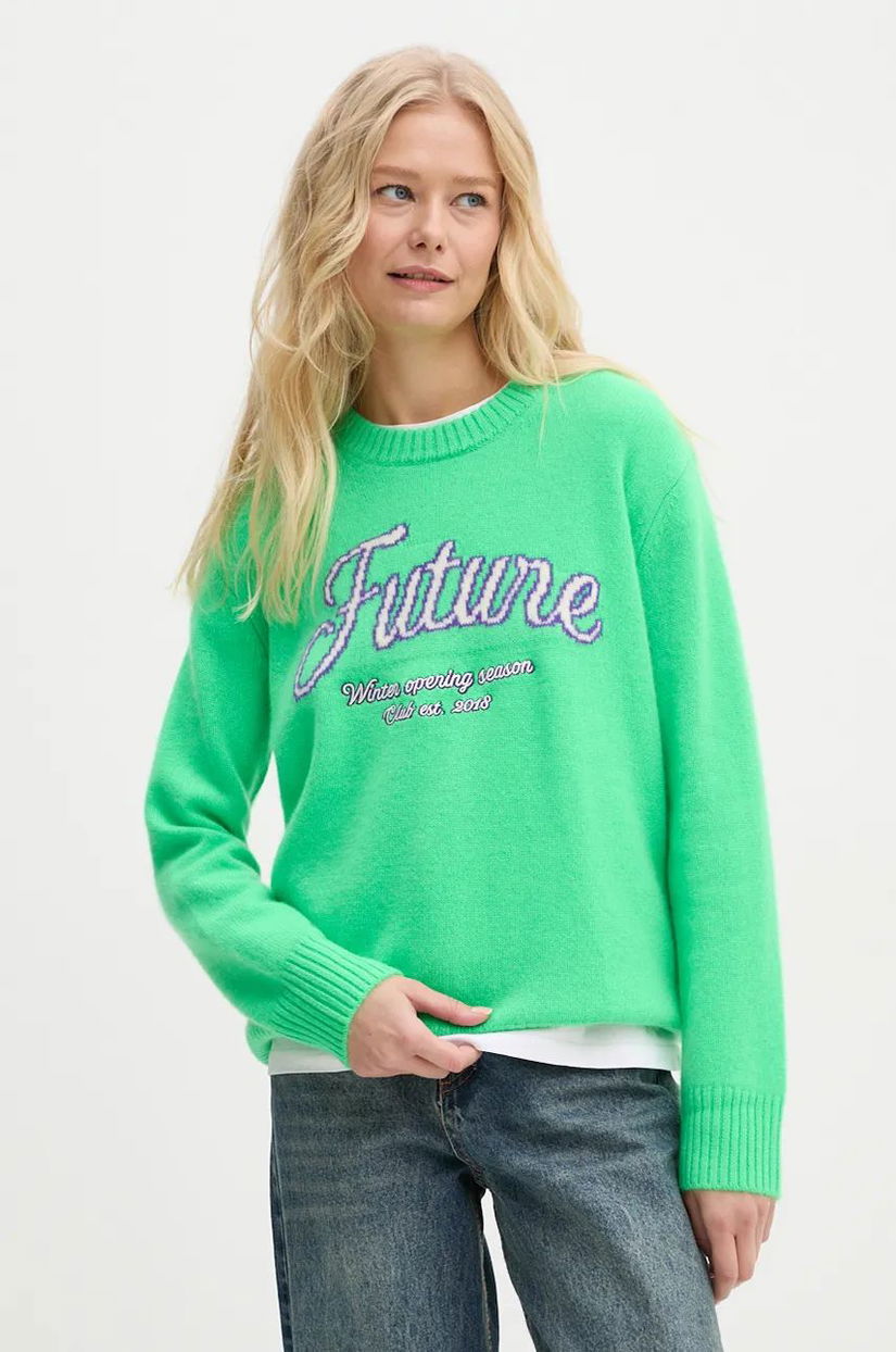 FROM FUTURE pulover de casmir culoarea verde, WPR02204