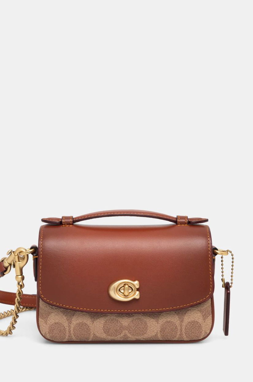 Coach poseta de piele Cassie culoarea portocaliu, CW566