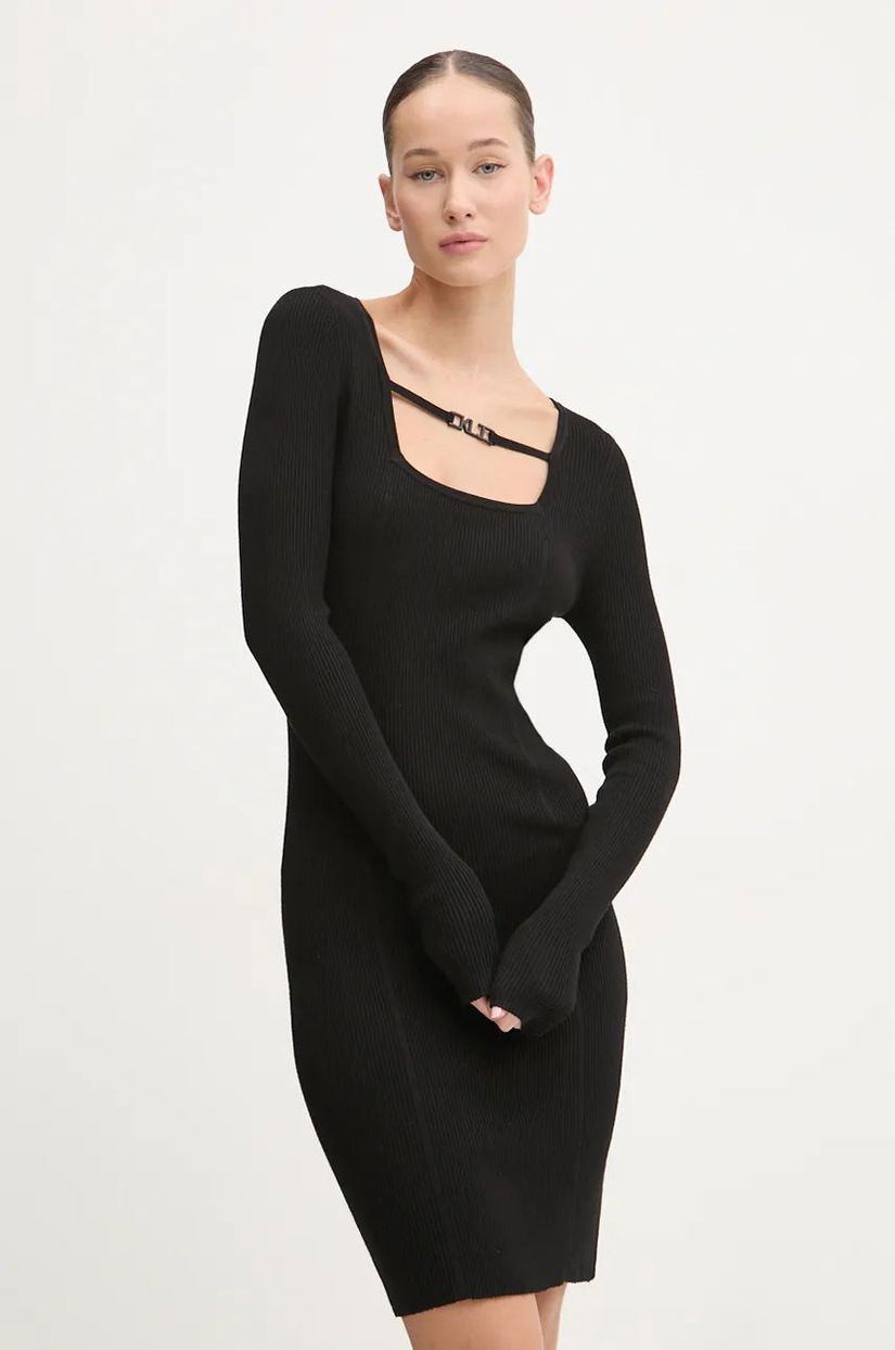 Karl Lagerfeld Jeans rochie culoarea negru, mini, mulata, 246J1304