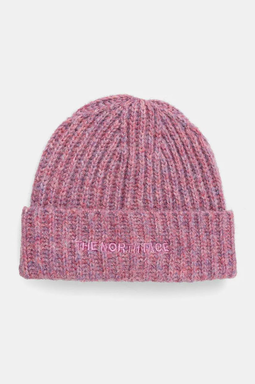 The North Face caciula din amestec de lana Fohair Cabin Beanie culoarea roz, NF0A887T0MO1