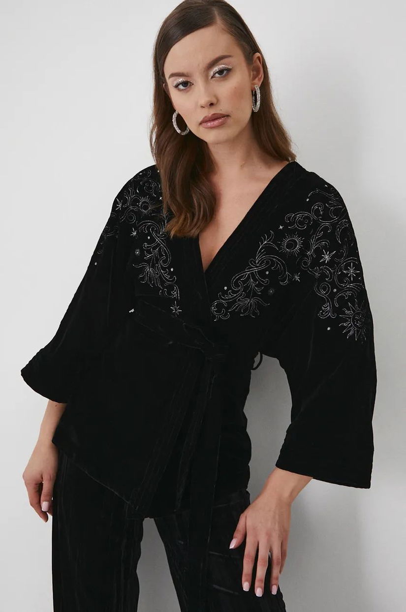 Medicine kimono femei, culoarea negru