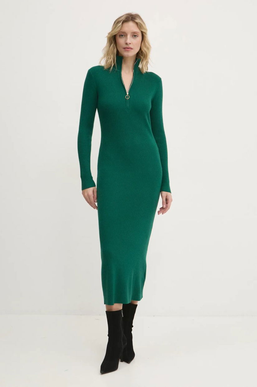 Answear Lab rochie de cașmir culoarea verde, midi, mulata