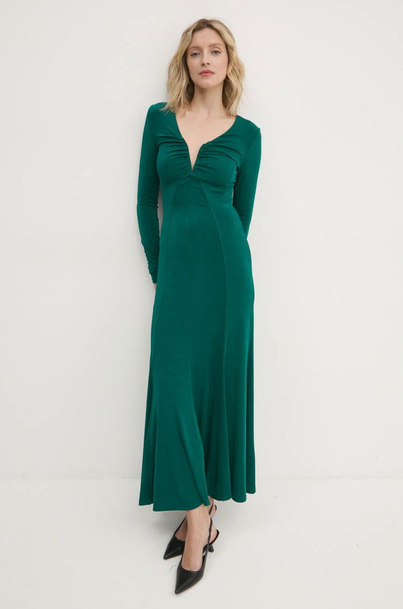 Answear Lab rochie culoarea verde, maxi, evazati