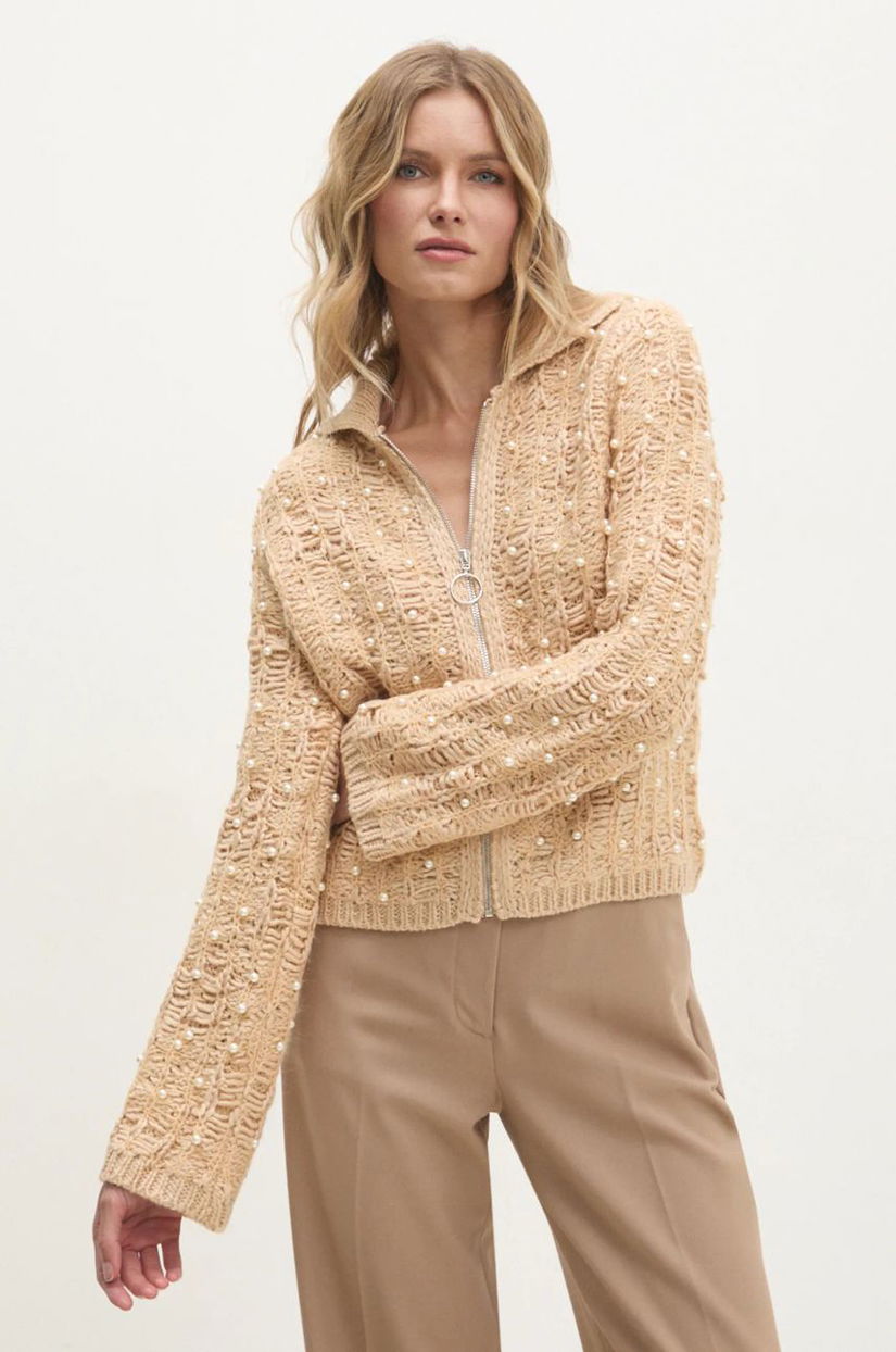 Answear Lab cardigan femei, culoarea maro, călduros