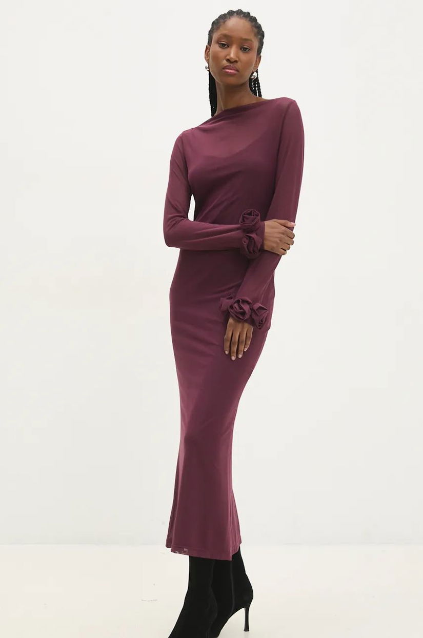 Answear Lab rochie culoarea violet, maxi, mulata