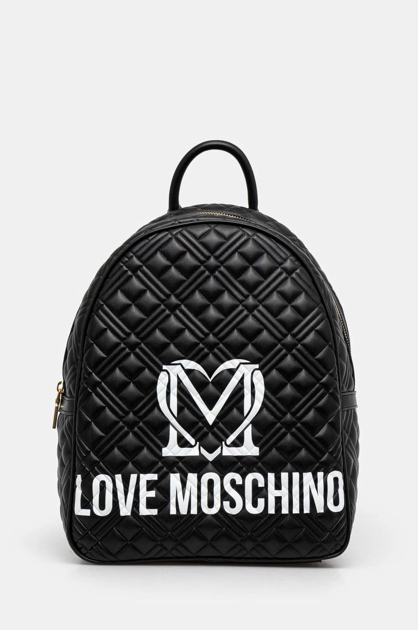 Love Moschino rucsac femei, culoarea negru, mic, neted, JC4377PP0L