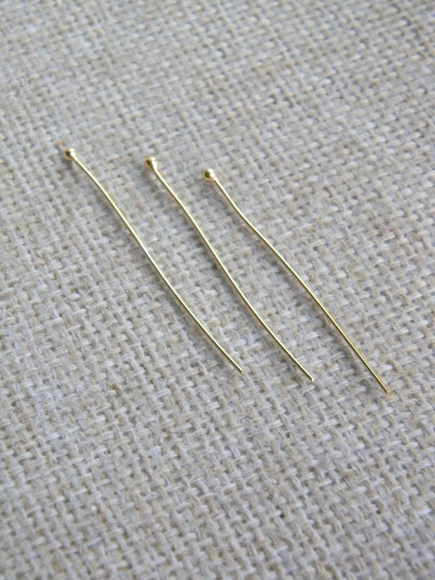 Pin cu cap, argint aurit (vermeil), 40 mm (MNV)