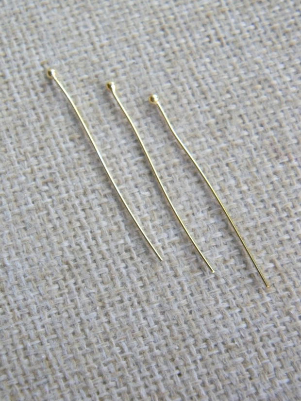 Pin cu cap, argint aurit (vermeil), 40 mm (MNV)