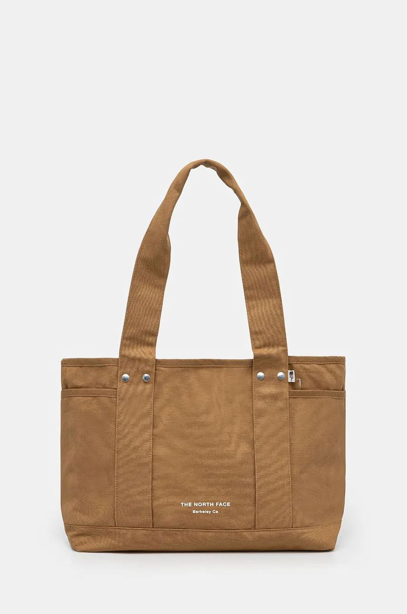 The North Face geanta de bumbac Circular Cotton Tote culoarea maro, NF0A88TN1731