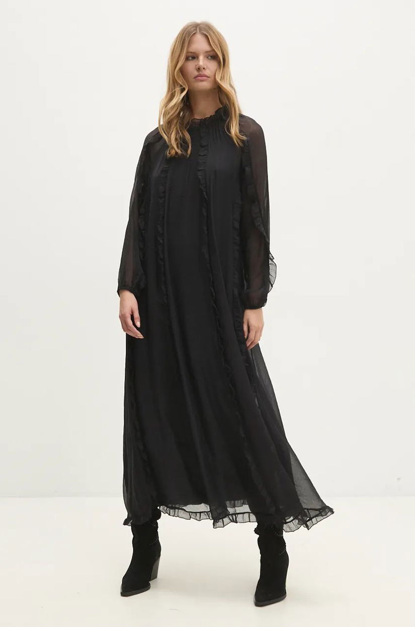 Answear Lab rochie culoarea negru, maxi, drept