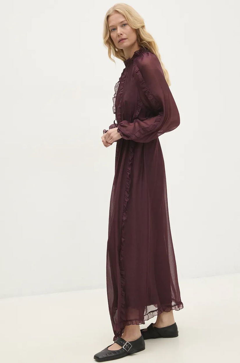 Answear Lab rochie culoarea bordo, maxi, drept