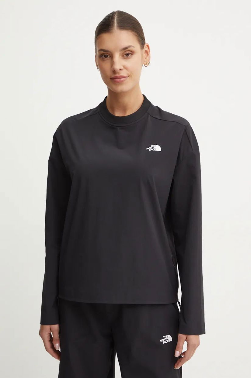 The North Face bluza Woven femei, culoarea negru, neted, NF0A89H2JK31