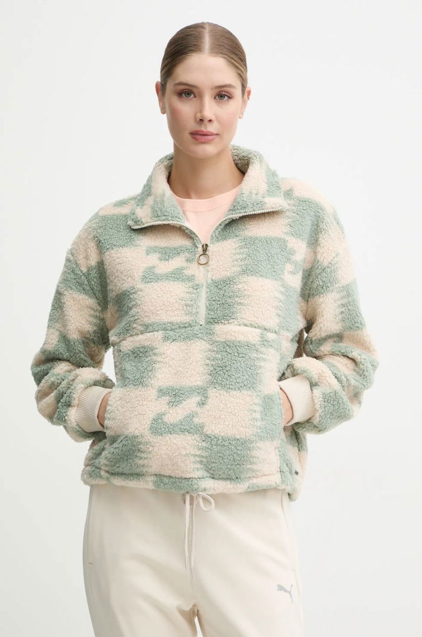 Billabong hanorac fleece Time Off culoarea bej, modelator, EBJPF00105