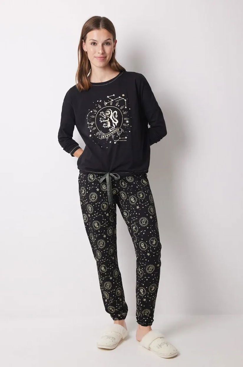 women'secret pijamale de bumbac LA NUIT HARRY POTTER culoarea negru, bumbac, 3138542