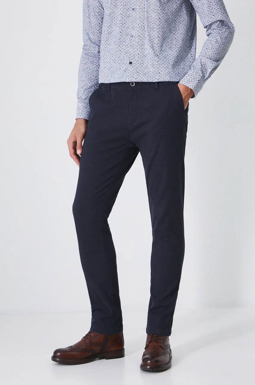 Medicine pantaloni bărbați, culoarea bleumarin, chinos