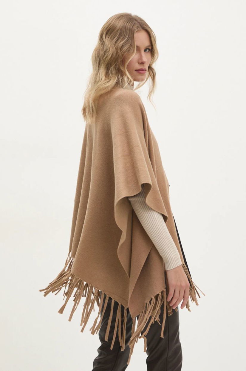 Answear Lab poncho culoarea maro, light