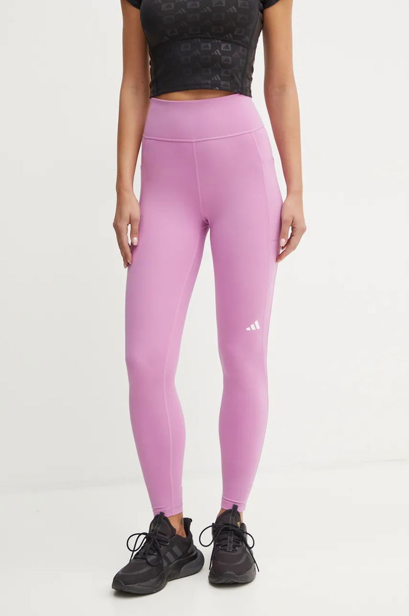 adidas Performance leggins de alergare Own The Run culoarea violet, neted, IX2862