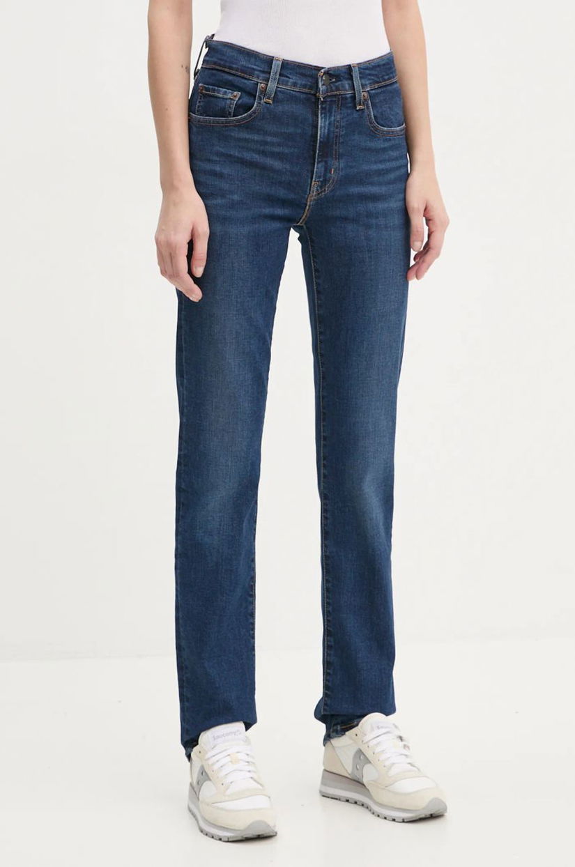 Levi's jeansi 724 HIGH RISE STRAIGHT femei, culoarea albastru marin, 18883