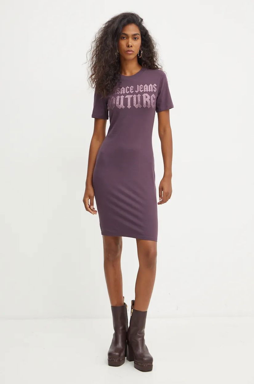 Versace Jeans Couture rochie culoarea violet, mini, mulata, 77HAOL00 CJ02L