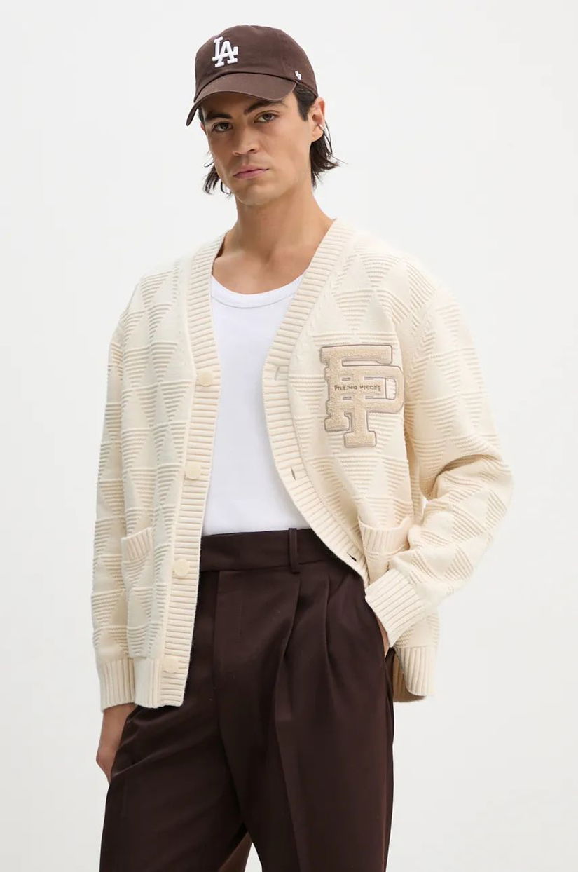 Filling Pieces cardigan din bumbac culoarea bej, călduros, 83016989936