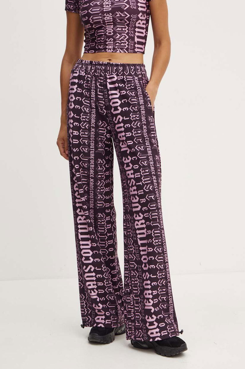 Versace Jeans Couture pantaloni de trening din bumbac culoarea violet, modelator, 77HAA320 FS172