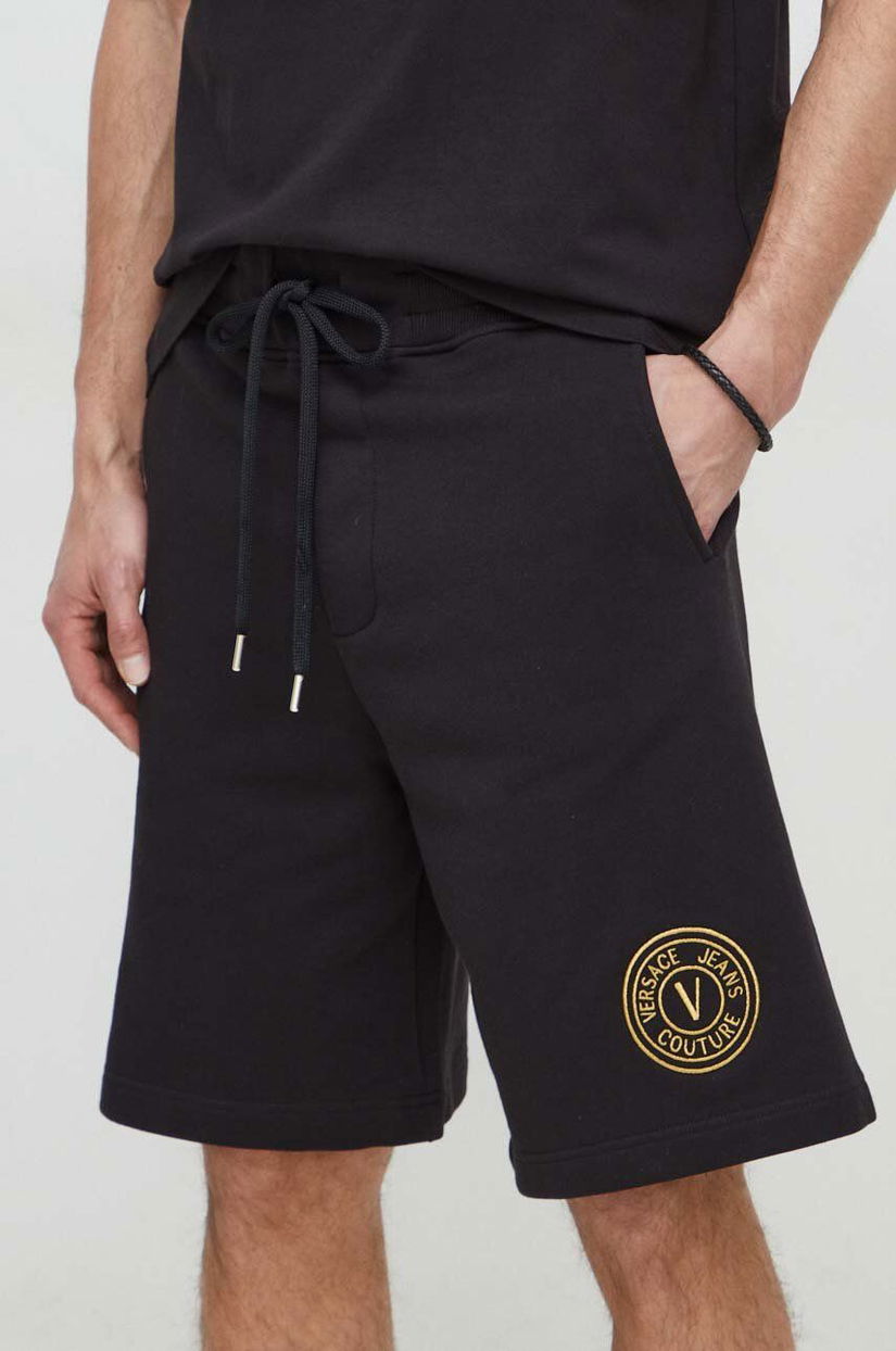 Versace Jeans Couture pantaloni scurti barbati, culoarea negru