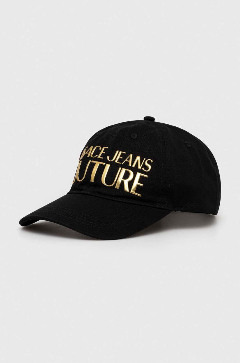 Versace Jeans Couture șapcă de baseball din bumbac culoarea negru, cu imprimeu