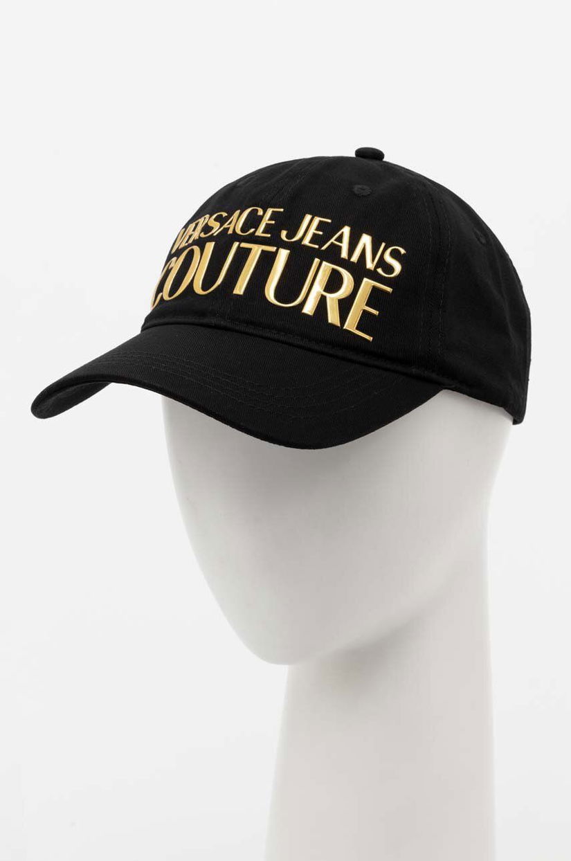 Versace Jeans Couture șapcă de baseball din bumbac culoarea negru, cu imprimeu