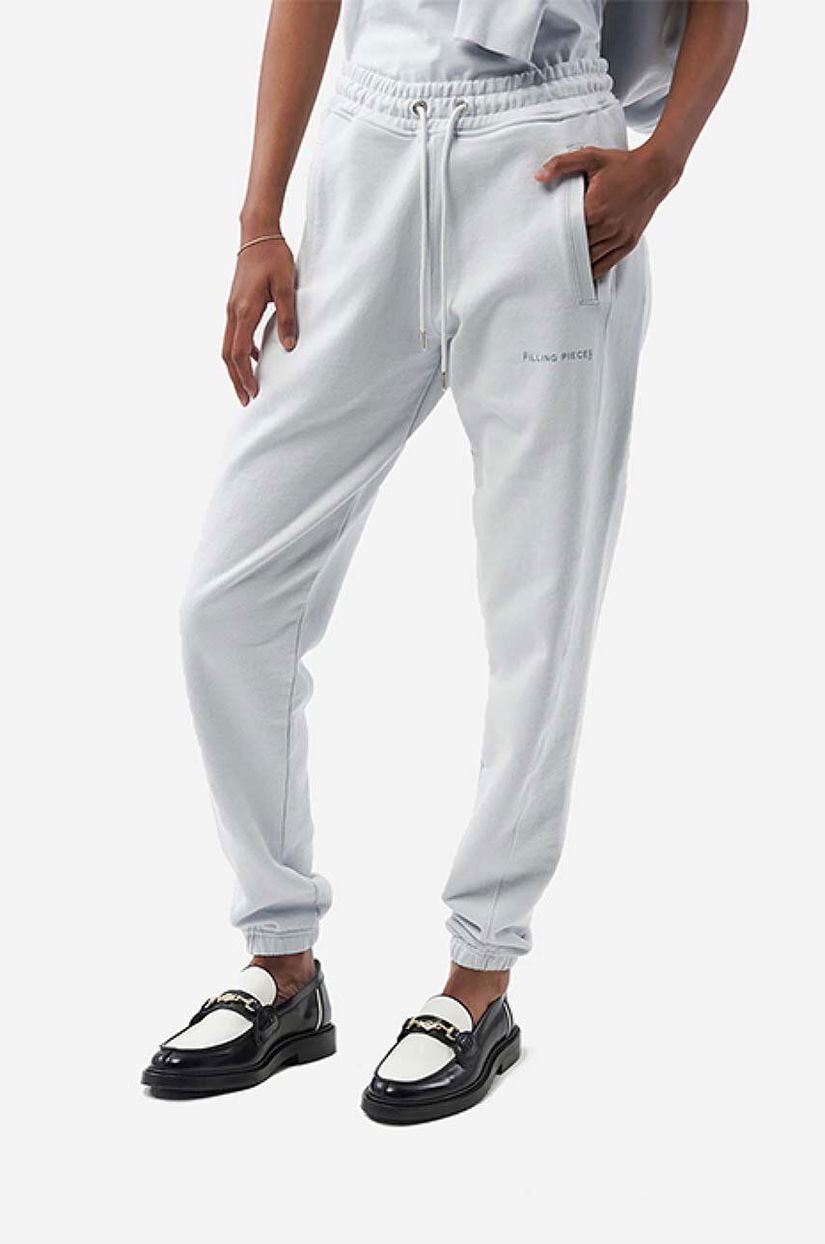 Filling Pieces pantaloni de trening din bumbac culoarea gri, uni 76913686663-LT.GREY